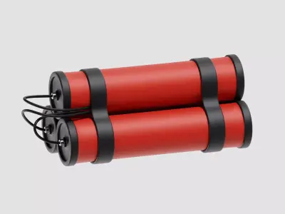 Time bomb wired with TNT cartoon Low-poly 3D model