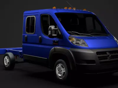 Ram Promaster Cargo Chassis Truck Crew Cab 3450 WB 2019 3D model