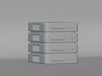 Cartoon AI Data Center Server Free low-poly 3D model