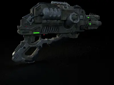 AlienGun spaceship Low-poly 3D model