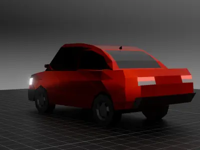 Sedan and Police Car    WITH WORKING SIRENS Free low-poly 3D model