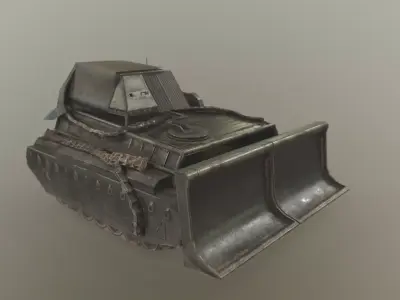 Post apocalyptic Tank Low-poly 3D model
