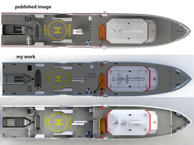 SAR ship 3D model