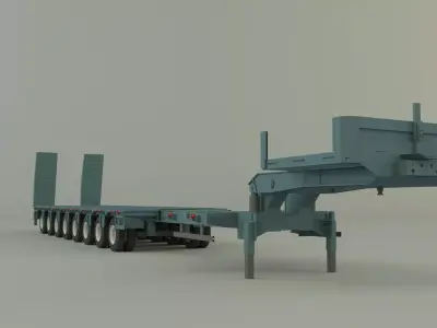 8 axle semi trailer 3D model