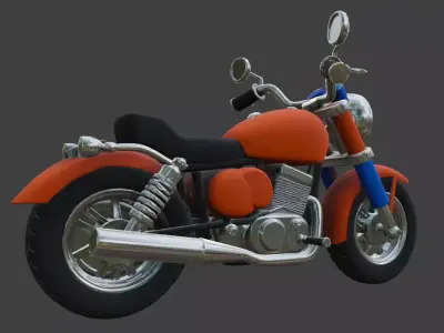 Cartoon Motorcycle 3D Model 3D model shop