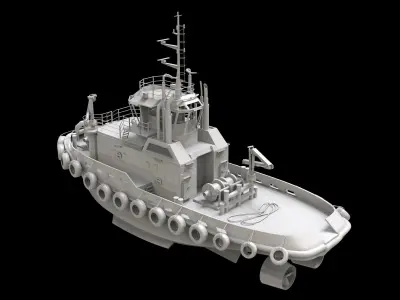 Tugboat lowpoly Low-poly 3D model