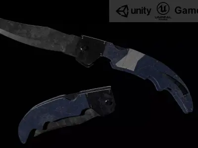 Flipknife Knife 3D Gameasset Low Poly PBR Low-poly 3D model