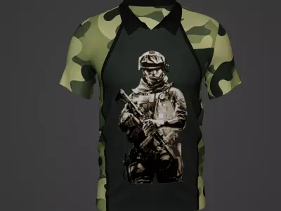Military Soldier Clothing T-shirt Low-poly 3D model 49