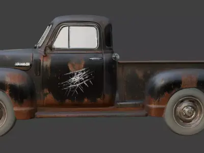 Vintage Rusty Pickup Truck 3D Model 3D model 37