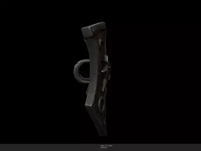 Stylized Beast Shield Game Ready - AI Low-poly 3D model