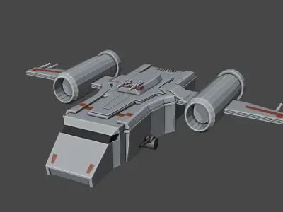 Warplane star wars spaceship Low-poly 3D model