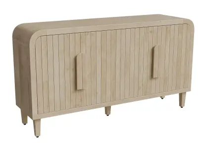 4-Door Sideboard With Curved Edge Low-poly 3D model purchase