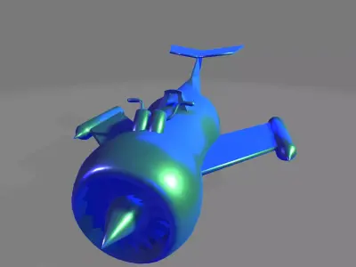 turbine flying motorcycle Low-poly 3D model