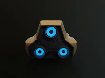H11-Explorer gun with lights Low-poly 3D model