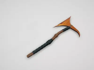 Game asset Battle-Worn Orange-Head Axe 3D model