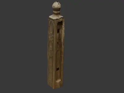 Ornate Wooden Baluster 3D Scan Low-poly 3D model