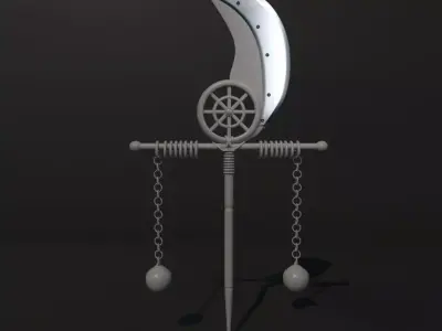 Weapon clock with crescent moon Free 3D model