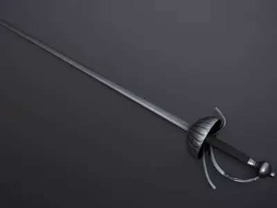 Rapier Sword Low-poly 3D model