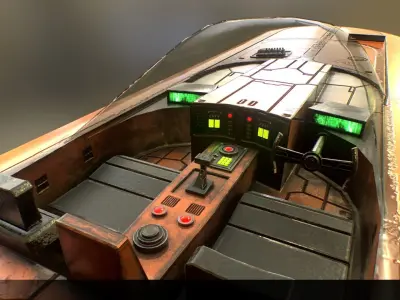 Star Wars - X-34 Landspeeder Low-poly 3D model