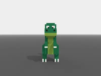 Voxel Dinosaur Low-poly 3D model purchase