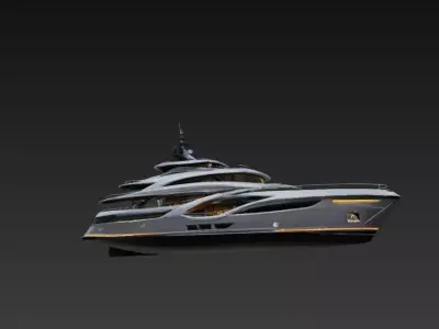 Ultra Luxury Mega Yacht 3D Model Modern Multi Deck Super Yacht 3D print model