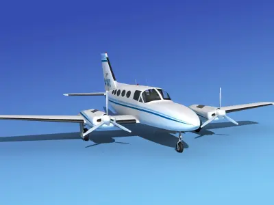 Cessna 414A Chancellor V06 3D model