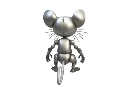 cartoon iron rat Free low-poly 3D model