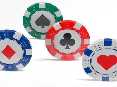 Poker Chip with Cards Symbol 3D model