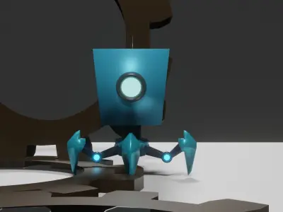 Robot Spider Low-poly 3D model order