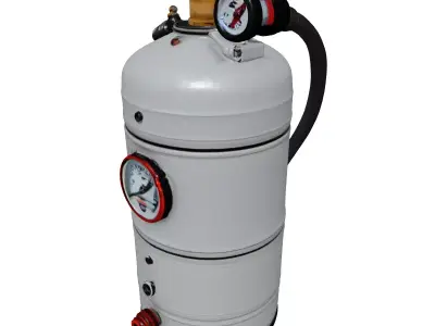 Futuristic Oxygen Tank with Gauge 3D model