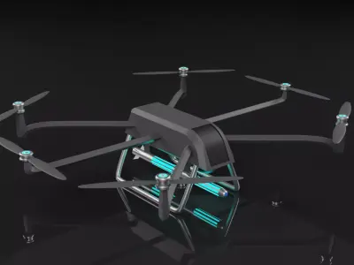 Military drone 3D model 3D model