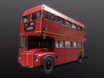 Aged Routemaster Classic London Bus  purchase 3D model