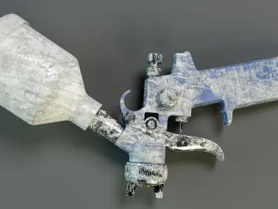 Used Paint Spray Gun PBR Low-poly 3D model