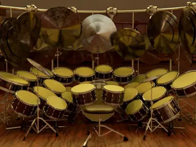industrial 40 piece drumset 3D model