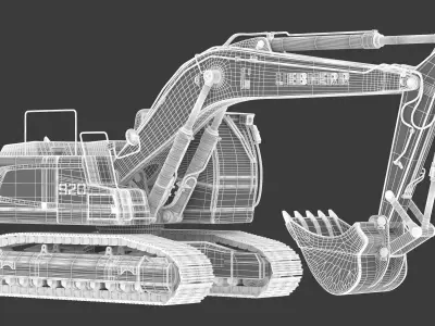 Liebherr R920 Litronic Crawler Excavator Dirty 3D model