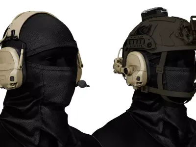 OPSCORE AMP HEADSET Low-poly 3D model