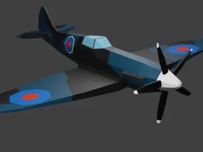 Supermarine Spitfire Low-poly 3D model