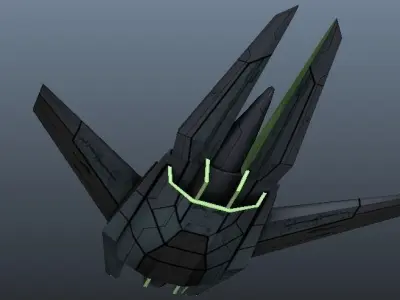 Animated Spacecraft Low-poly 3D model