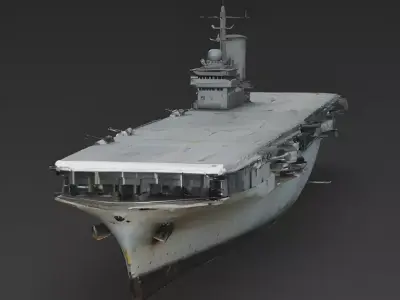 WWII Era Aircraft Carrier 3D Model 3d model Low-poly 3D model