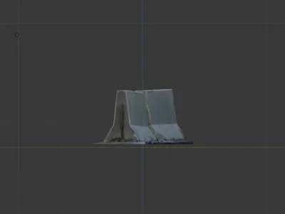 Double Concrete Barrier - Photoscanned Free 3D model