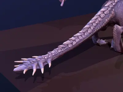 Stylized Purple Dragon 3D model