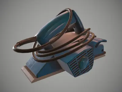 Wood Planer Machine Low-poly 3D model