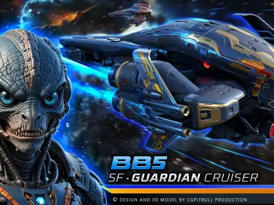 BB5 - GUARDIAN Cruiser Low-poly 3D model