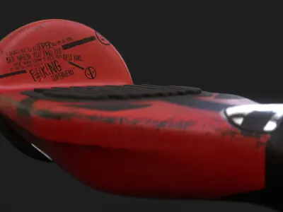 Hoverboard - Deadpool Themed Texture - Marvel 3D model