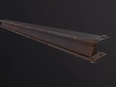 Metal beam Factory 3D Model Low-poly 3D model