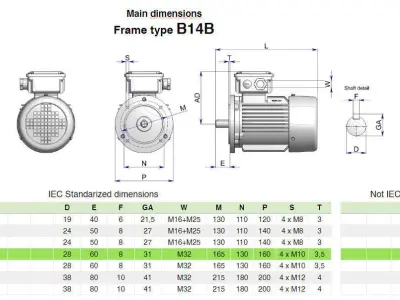 100L B14b IEC electric motor - 3D CAD model 3D model