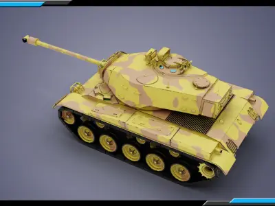 M41 Walker Bulldog Desert theme Low-poly 3D model