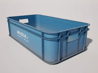 Plastic Storage Container Crate Low-poly 3D model