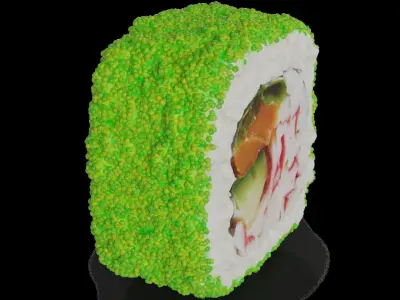 Sushi Crab sticks salmon cucumber 3D model