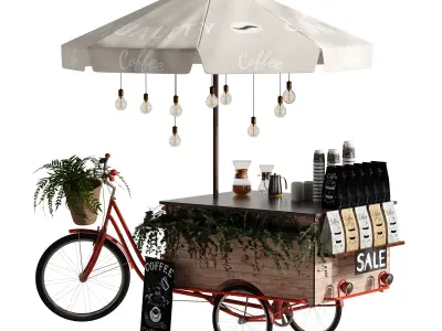Coffee bike mobile set 2 3D model